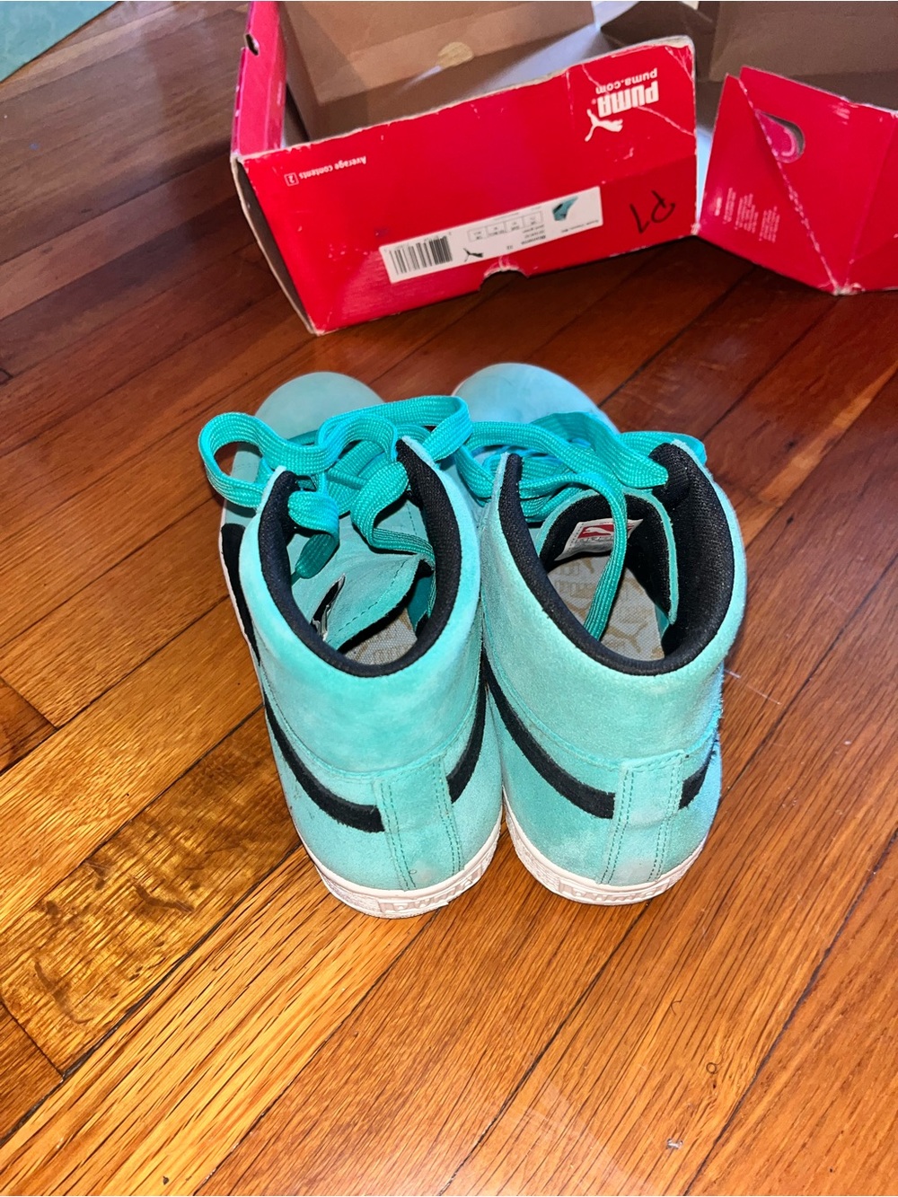 Puma High-Top Sneakers in Aqua/Black - Picture 5 of 6